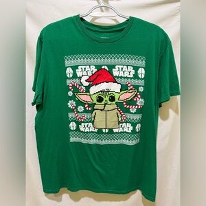 Star Wars LG Green Grogu Holiday Santa Tee